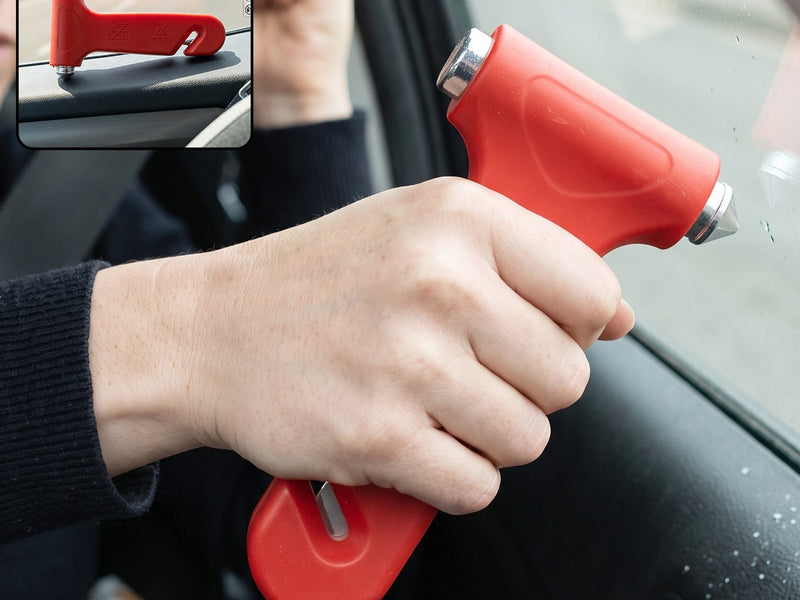 2 In 1 Car Safety Hammer Emergency Window Breaker And Seatbelt Cutter (1 Pc)