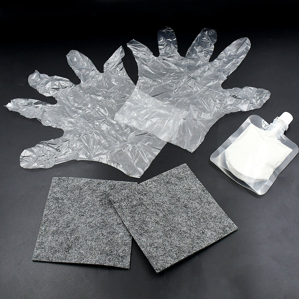 All components of the PowerPulse Car Scratch Remover Kit neatly arranged for display.