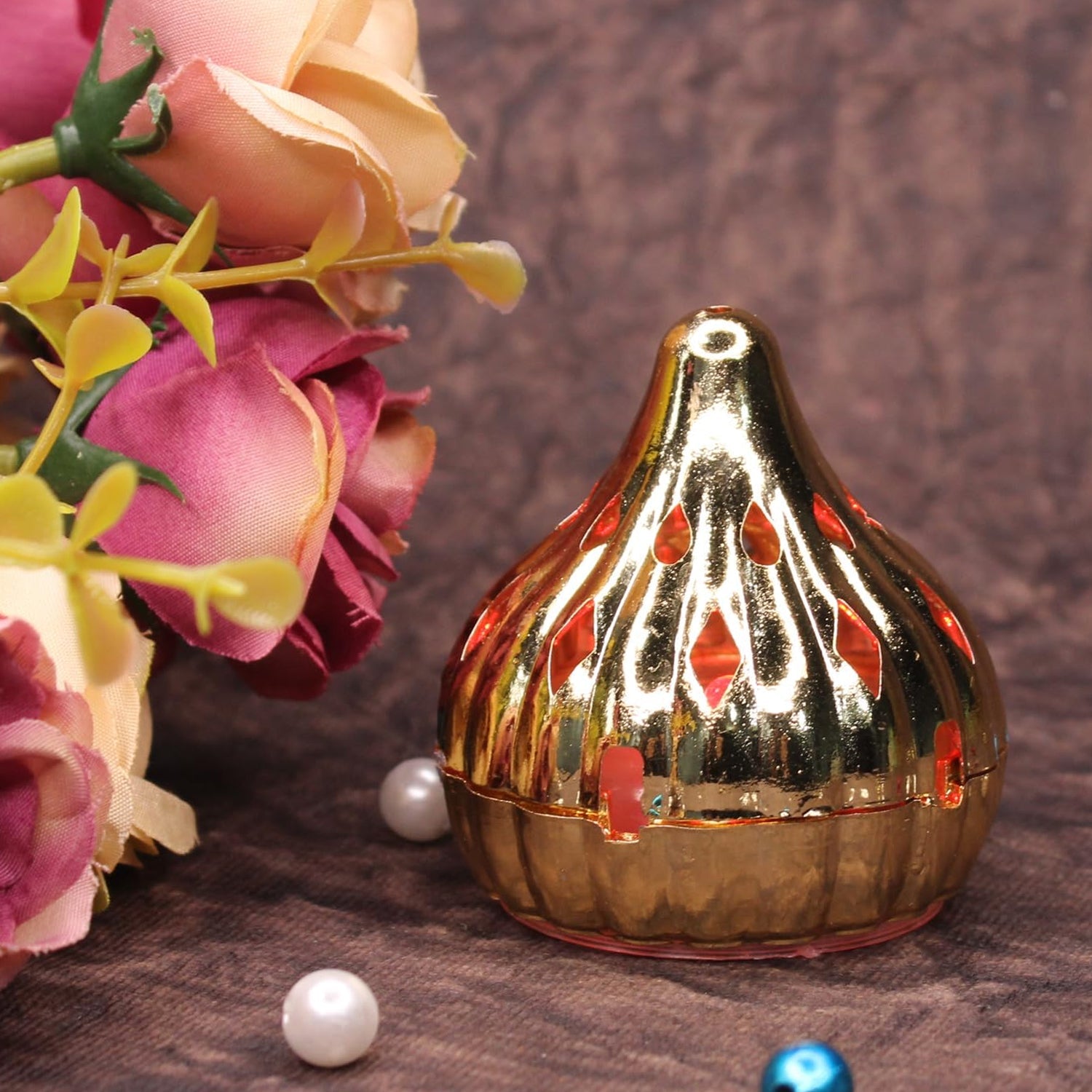 Vibrant Modak LED light showcasing its multicolor changing effects, ideal for festive decor.