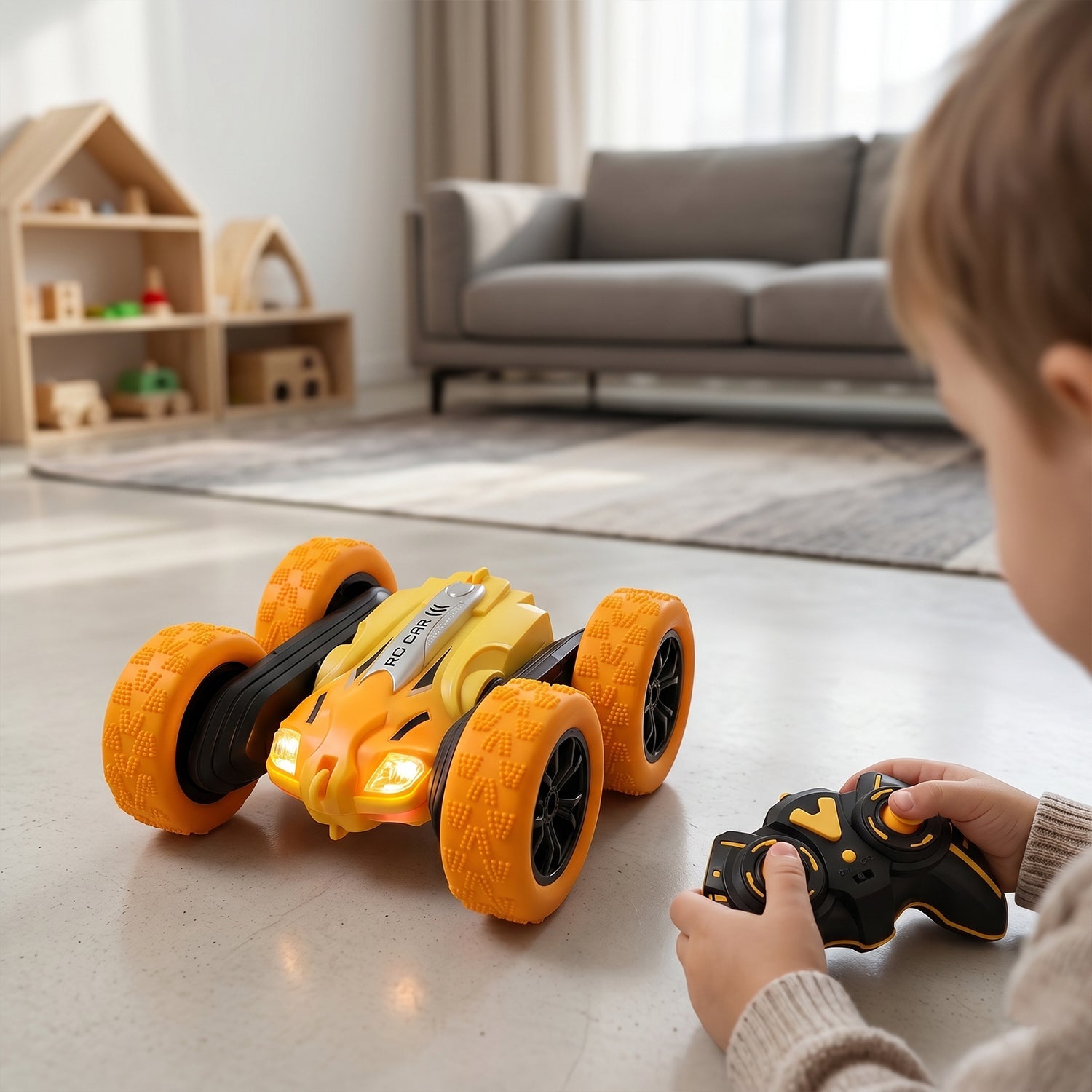 Kids remote control stunt car with easy handling
