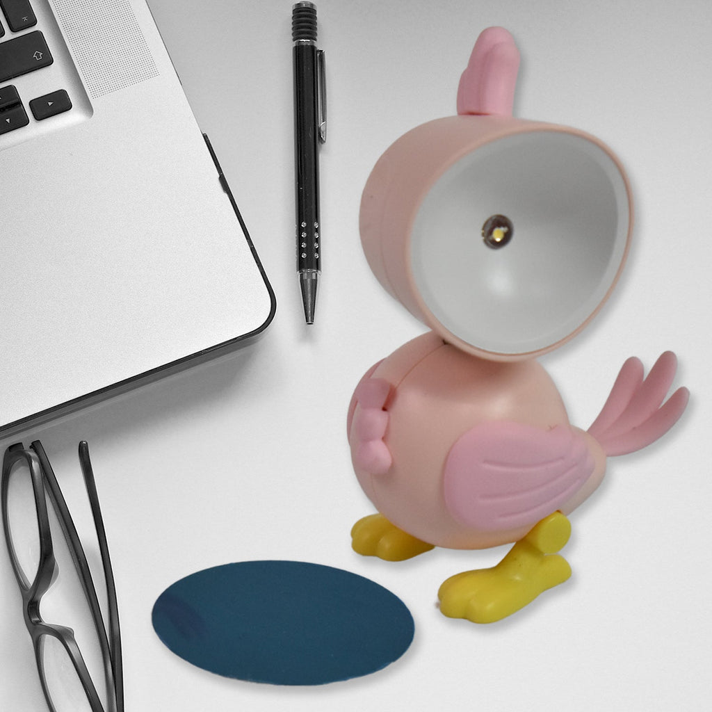 Magnetic Parrot Night Lamp demonstrating its flexible placement options.