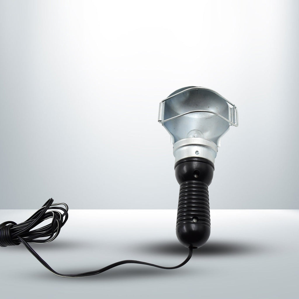 The Portable Work Lamp placed on a surface, highlighting its stable base.