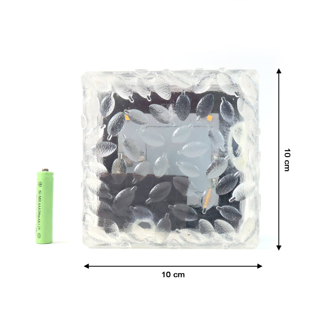 Multiple solar ice cube lights creating a festive ambiance for outdoor parties.