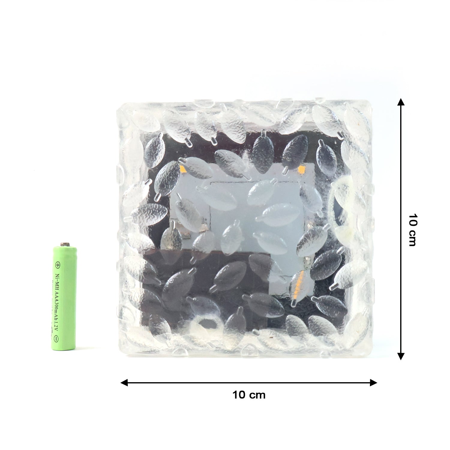Multiple solar ice cube lights creating a festive ambiance for outdoor parties.