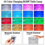 Remote control and Crystal Touch Lamp together, highlighting ease of use.