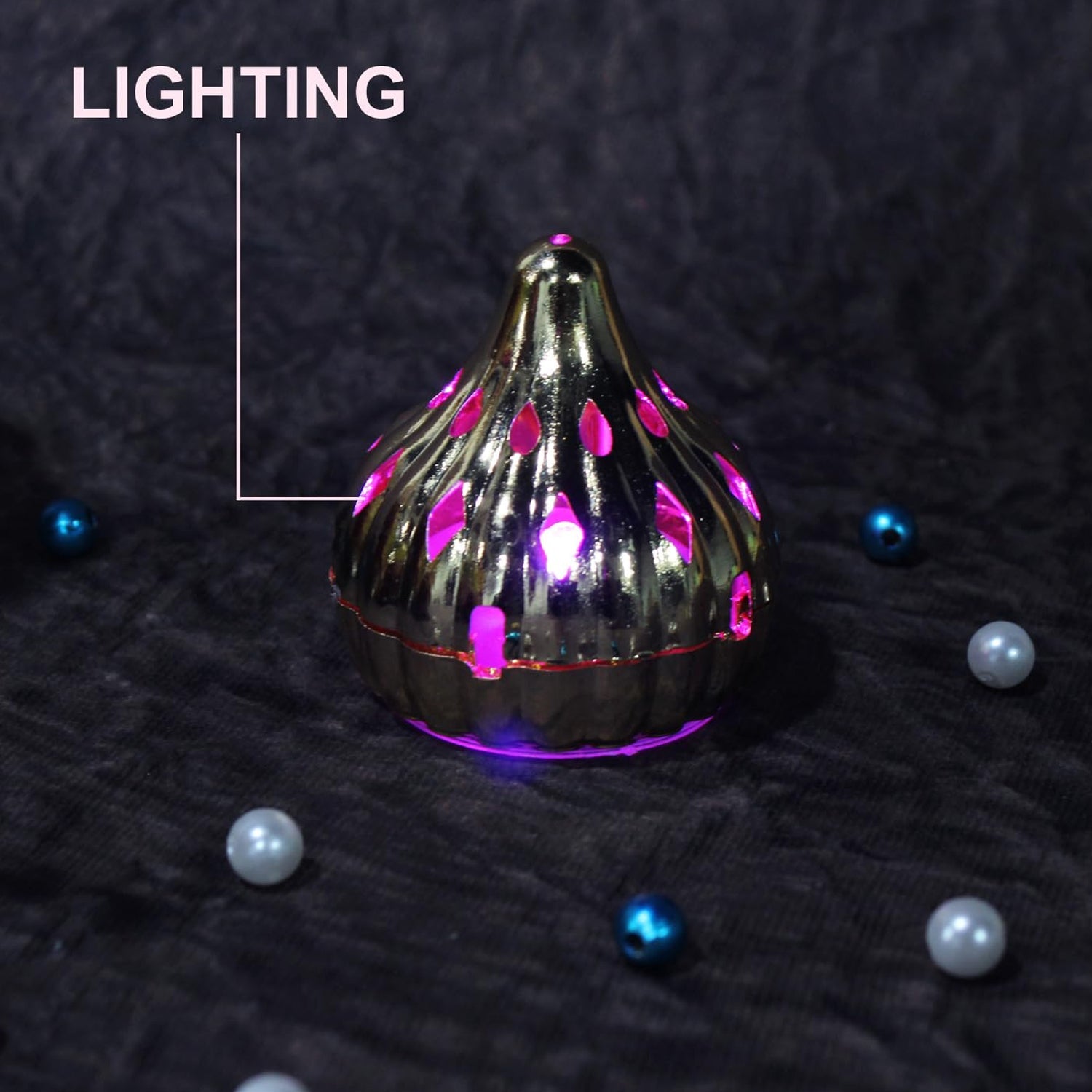Modak LED light illuminating a mandir, creating a serene and festive atmosphere.
