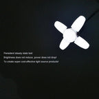 LED fan blade bulb illuminated in active use