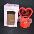 Elegant heart-shaped love couple showpiece with floral decoration