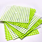Anti slip bath mat placed on wet bathroom floor preventing slips.