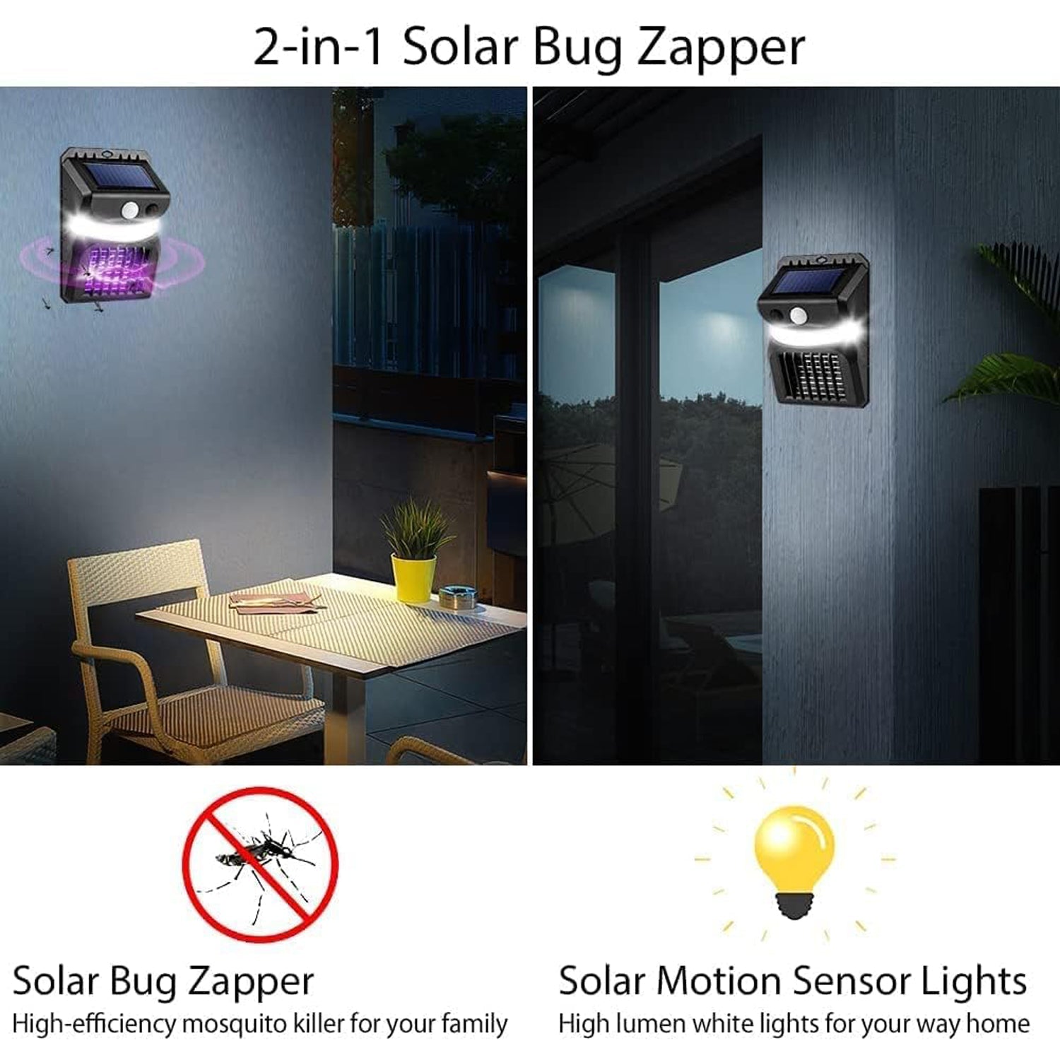 Detailed view of the Solar Bug Zapper's components and design.