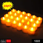 A close-up of the 24-piece LED tealight candle set, ready for Diwali decor.