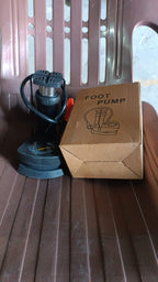 All-in-one foot bike pump kit, ready for immediate use on bicycles and inflatables.