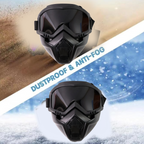 Detail of the integrated mouth filter providing extra face protection from dust.
