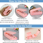 Infographic detailing the dimensions and features of the Mini Plastic Bag Sealer.