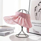 Women’s Wide Brim Sun Visor Cap with Adjustable Strap for Summer (Random Color 1 PC)