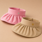 Women’s Wide Brim Sun Visor Cap with Adjustable Strap for Summer (Random Color 1 PC)