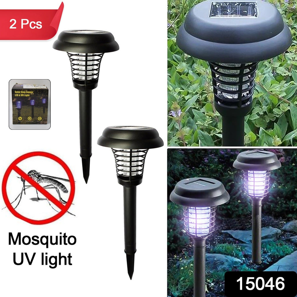Close-up of the UV LED mosquito killer grid and solar panel on the device.