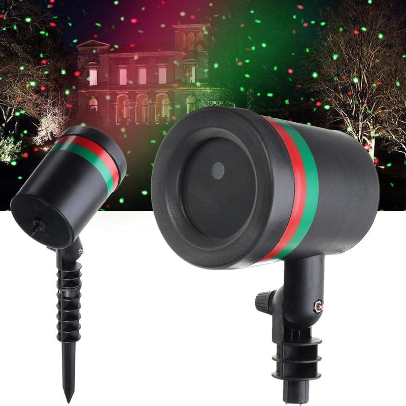 Colorful laser light patterns enhancing the ambiance of a garden at night.