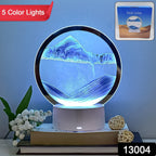 Vibrant display of the 5-color light Moving Sand Art Picture, perfect for any desk.