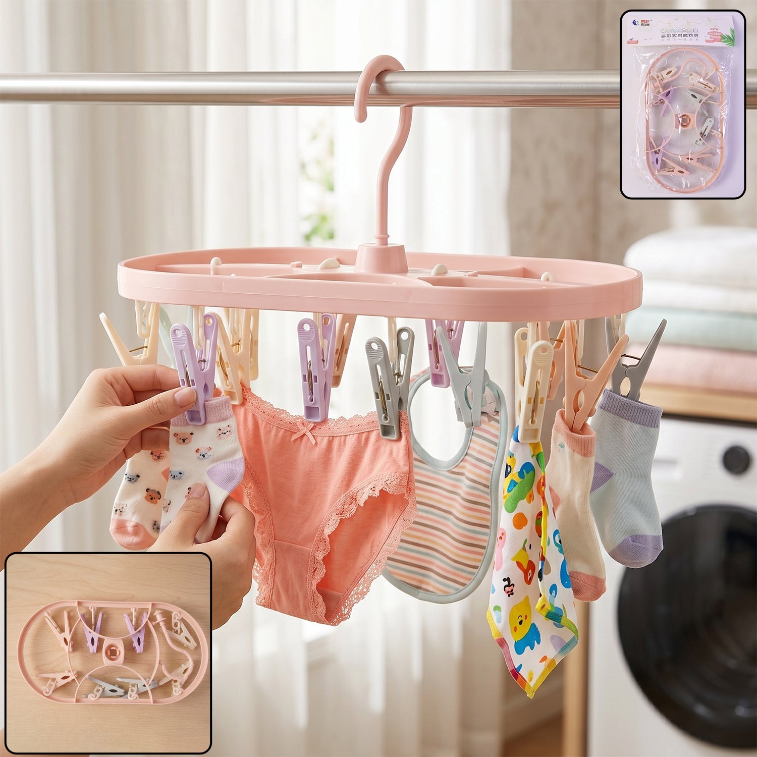 Multipurpose Plastic Hanger Clips Set  Strong Clothes Gripping Tool