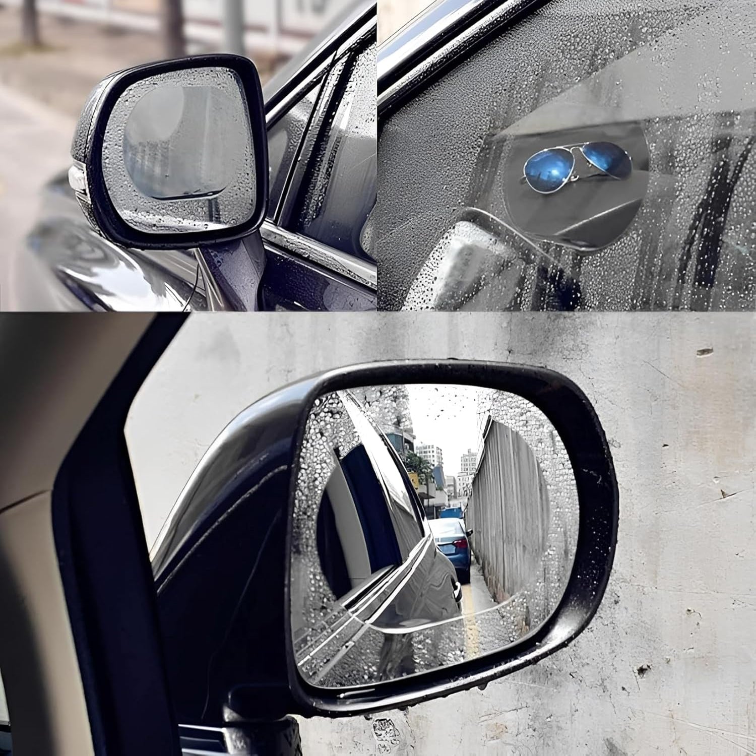 Anti-fog rearview mirror film providing HD clear protection