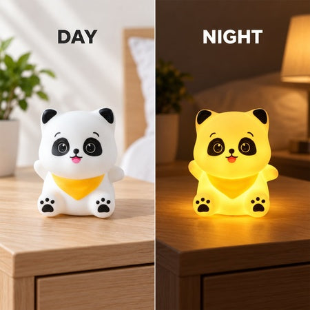 Cute Panda Scarf Night Light With Warm Glow For Bedside Room Decoration (1 Pc)