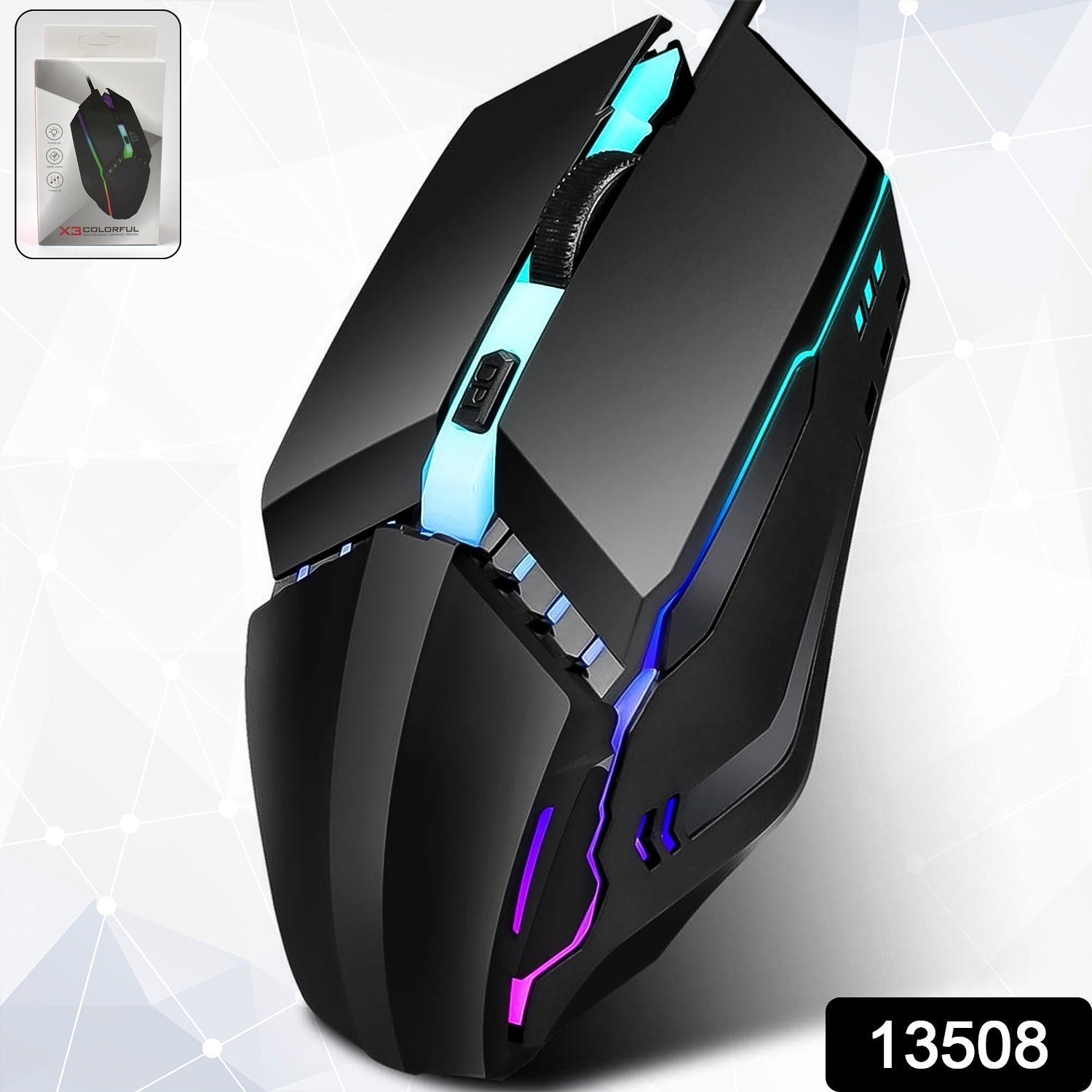 Side view of the ergonomic Wired Gaming Mouse, highlighting its comfortable grip.