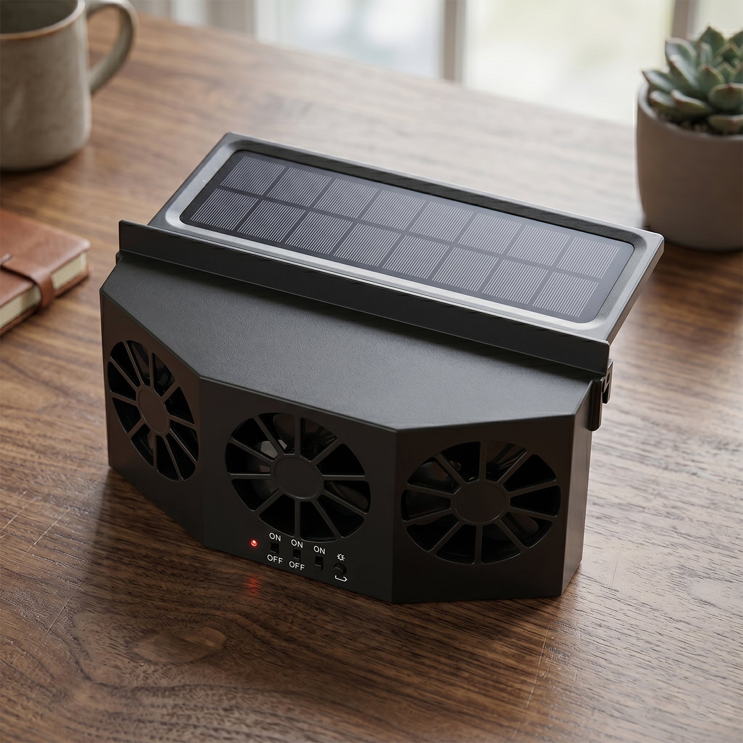 Solar Powered Car Window Ventilation Fan (1 Pc)