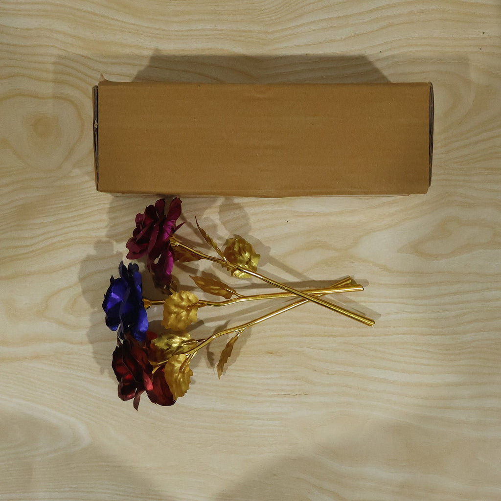 Angled perspective of the Mix Color Rose Set, emphasizing its beautiful form and varied shades.