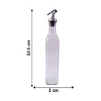 Glass Oil Dispenser Bottle Transparent Leak Proof Olive Oil Vinegar (2 Pc Set)