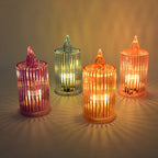 LED candle lights arranged for festive and wedding decoration