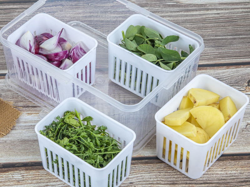 Fridge Storage Boxes Freezer Storage Containers Container For Kitchen Storage Set Storage In Kitchen Vegetable Storage Draining Crisper Refrigerator Food Box (1 Pc)