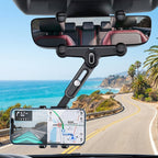 Car Rear View Mirror Phone Holder  360 Adjustable  Retractable