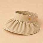 Women’s Wide Brim Sun Visor Cap with Adjustable Strap for Summer (Random Color 1 PC)