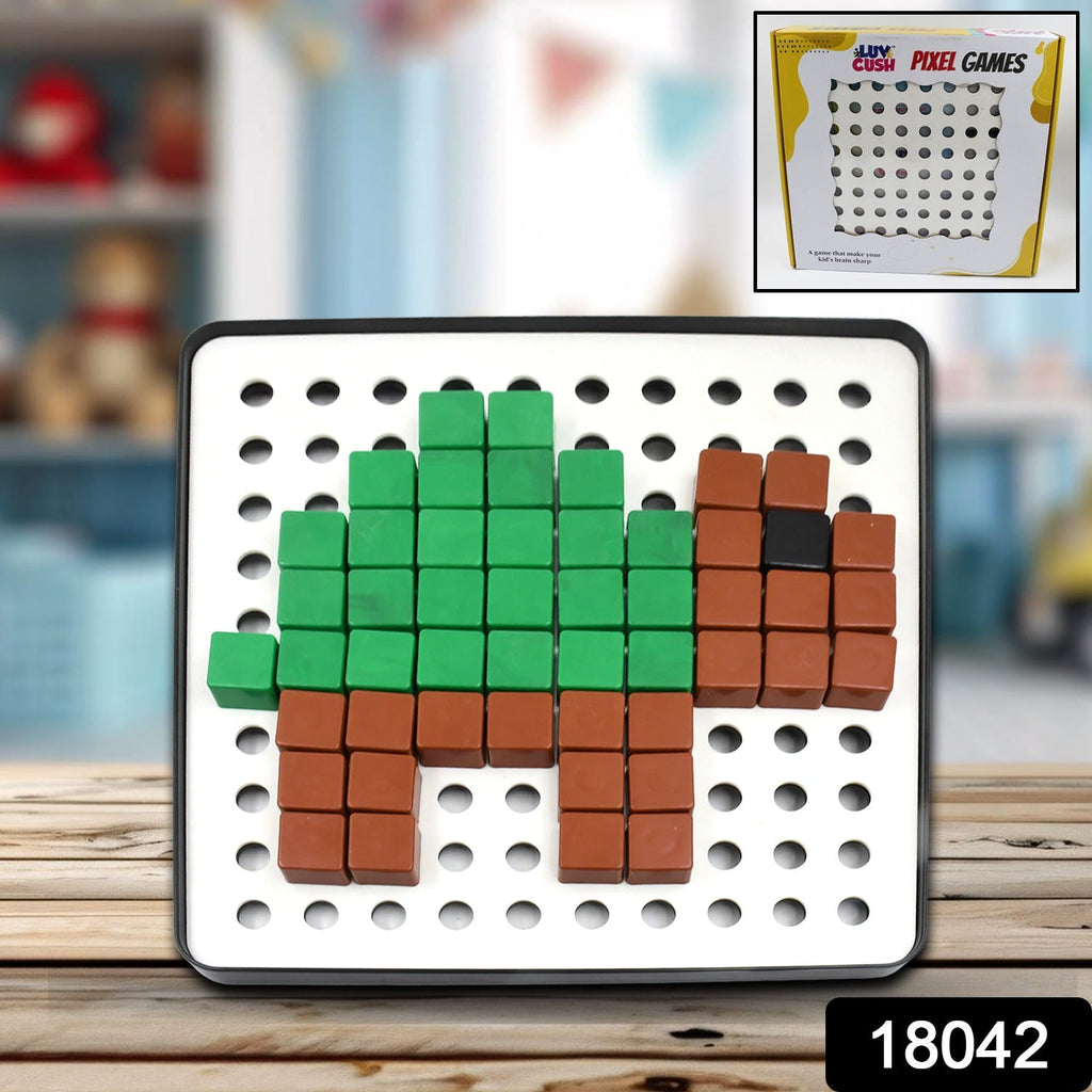 Child engaged with the educational pixel cube game for early learning.
