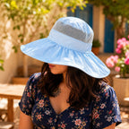 Women’s Wide Brim Sun Protection Hat with Open Top & Mesh Design (Random Color 1 PC)