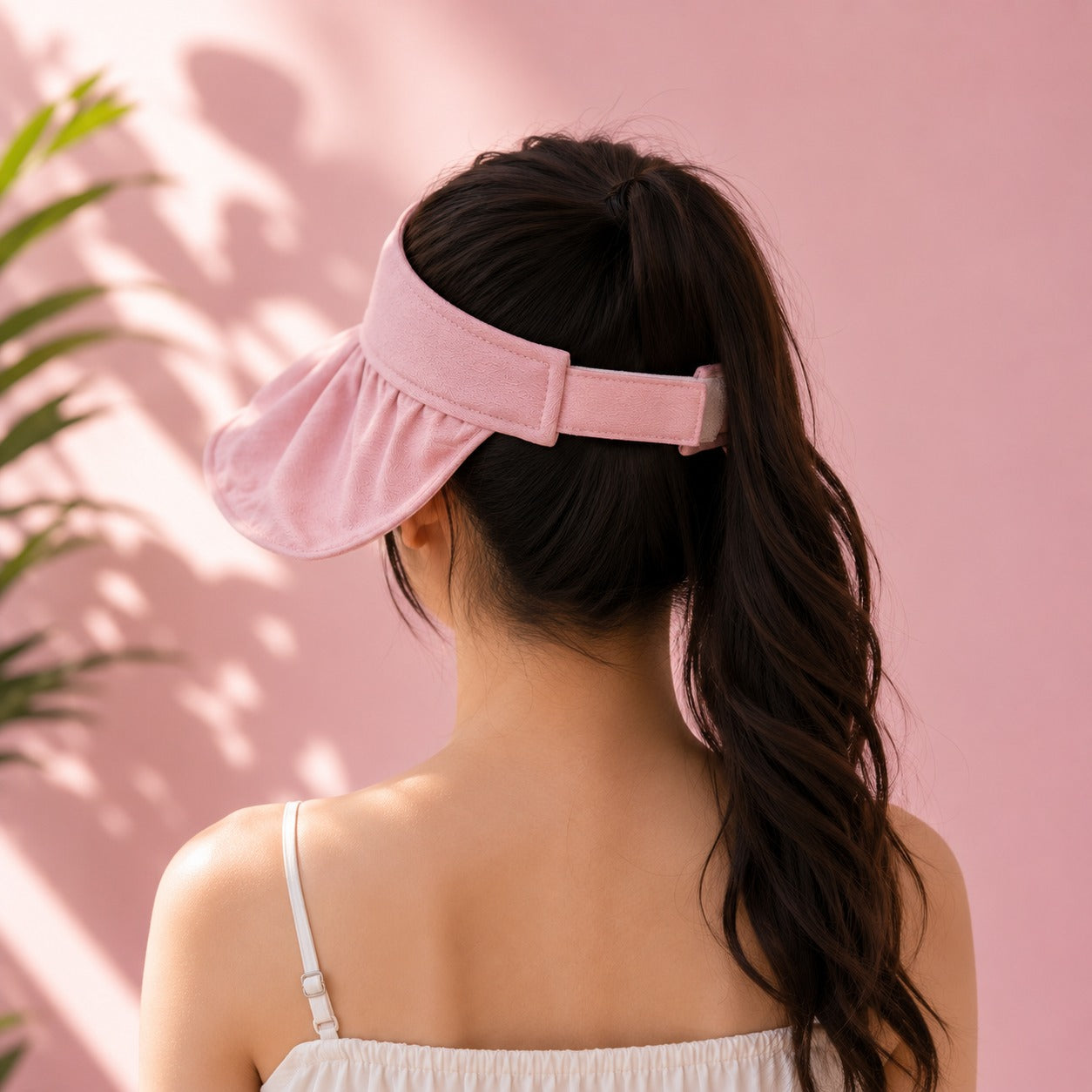 Women’s Wide Brim Sun Visor Cap with Adjustable Strap for Summer (Random Color 1 PC)