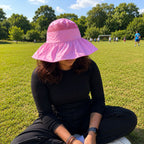 Women’s Wide Brim Sun Protection Hat with Open Top & Mesh Design (Random Color 1 PC)