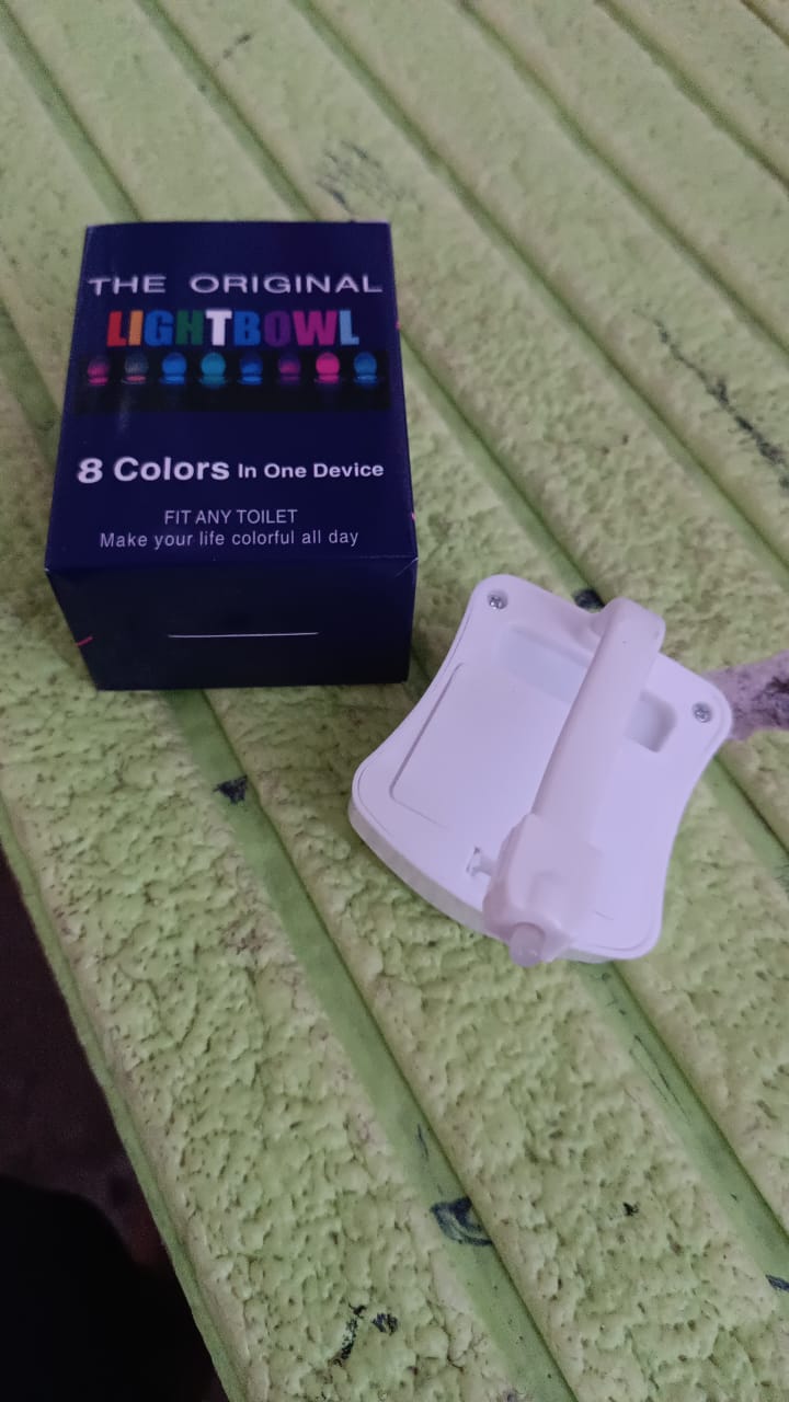 Front view of the LED Toilet Bowl Light, ready for easy installation.