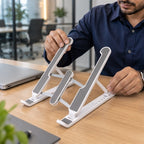 Portable Foldable Laptop Stand With Adjustable Height And Angle For Work (1 Pc)