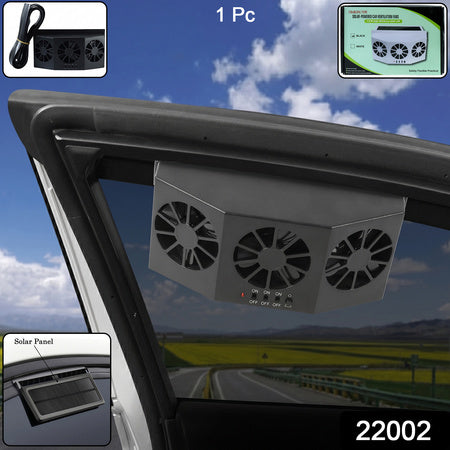 Solar Powered Car Window Ventilation Fan (1 Pc)