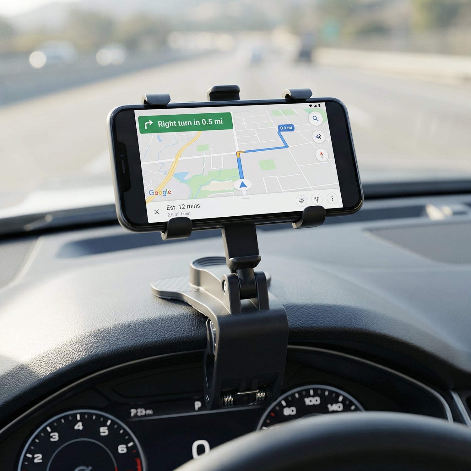 Car Phone Holder  360 Rotatable Dashboard Clip Mount