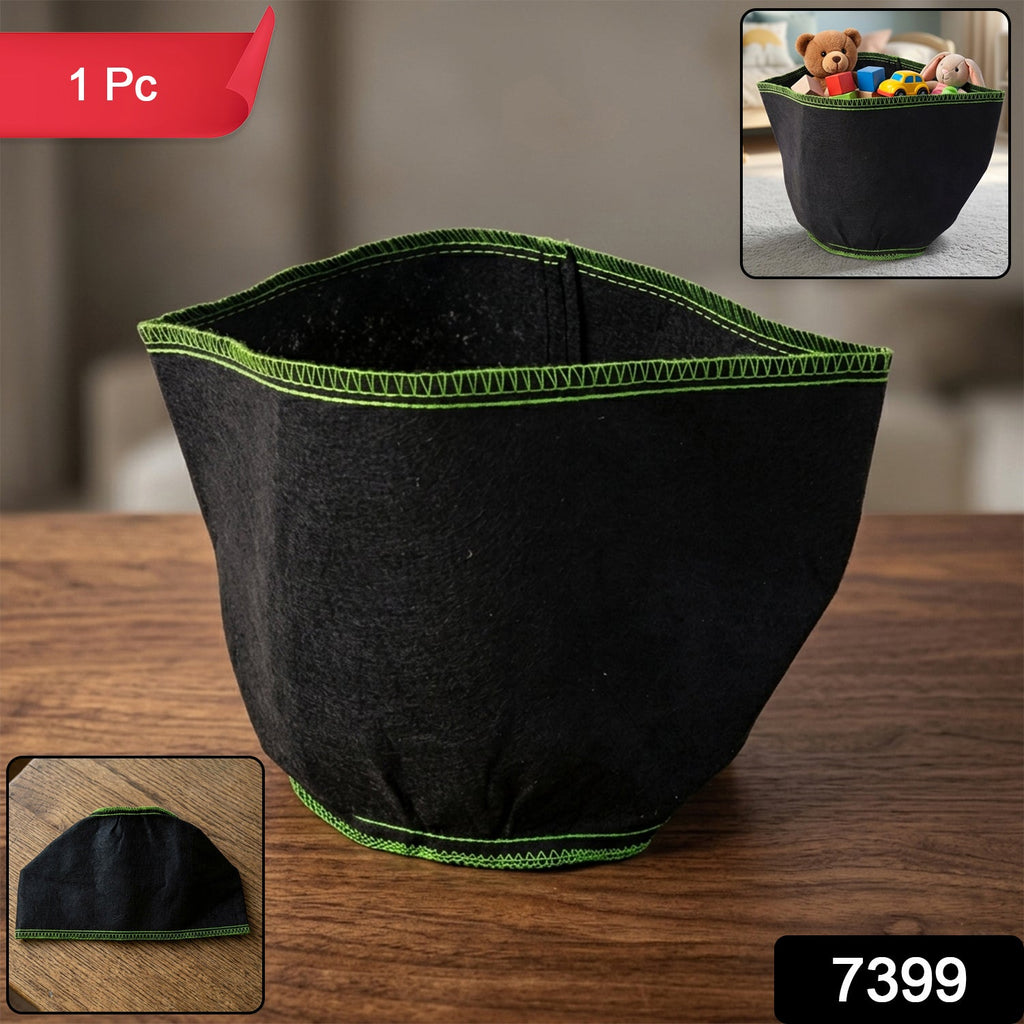 Collapsible storage bin in use for organizing toys or clothes