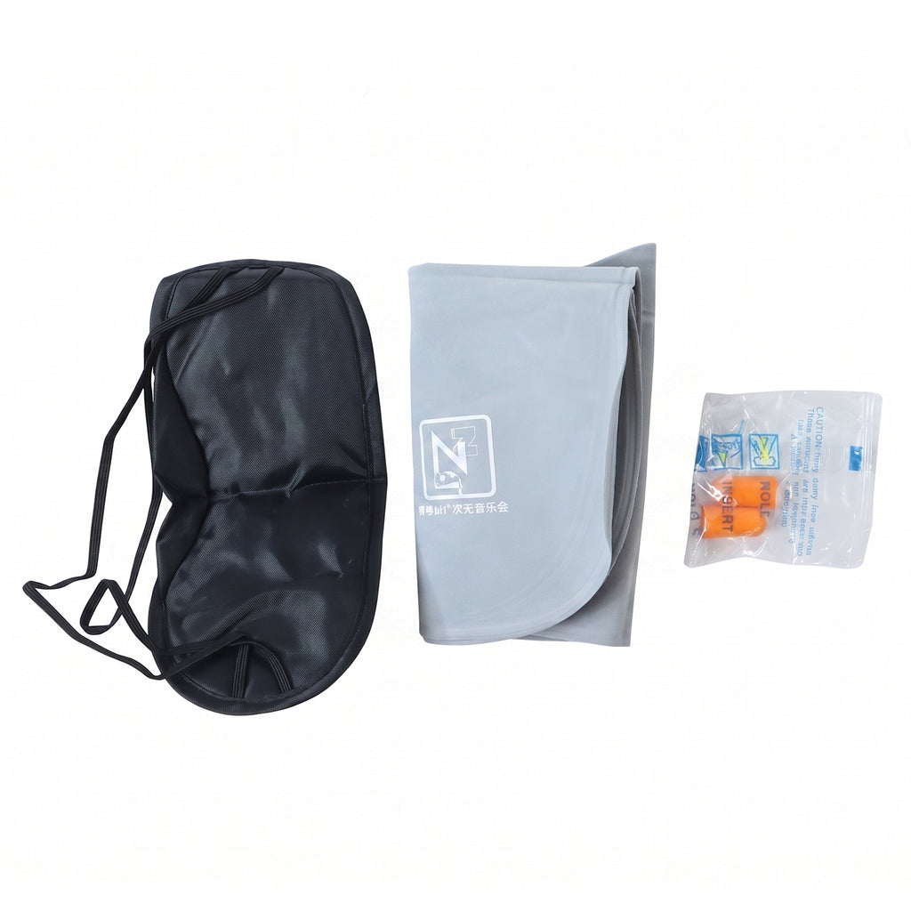 3 In 1 Travel Comfort Kit With Neck Pillow Eye Mask And Earplugs (1 Set)
